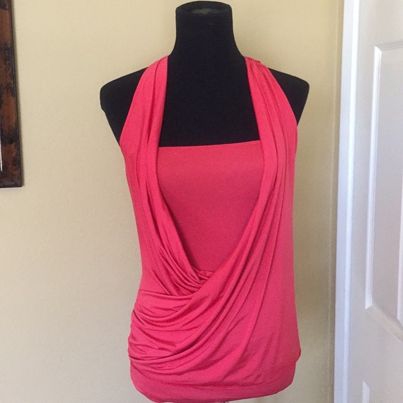 BEBE DOUBLE LAYER DROP NECK RACEBACK PARTY TOP - Picture 11 of 16